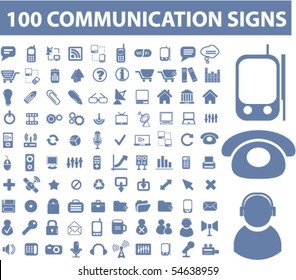 100 communication signs. vector