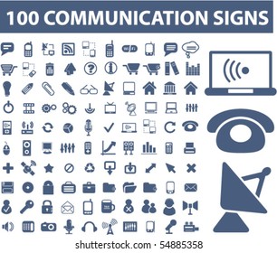 100 communication signs. vector
