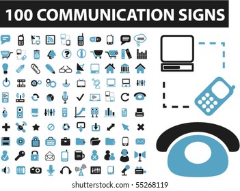 100 communication signs. vector