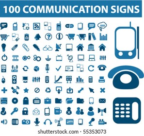 100 communication signs. vector