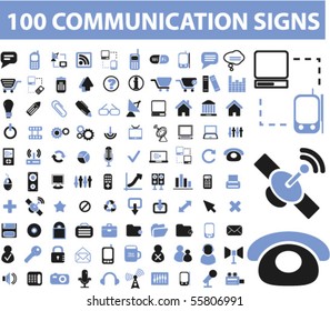 100 communication signs. vector