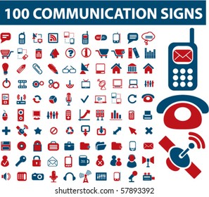 100 communication signs. vector