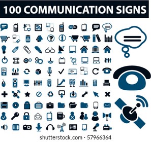 100 communication signs. vector