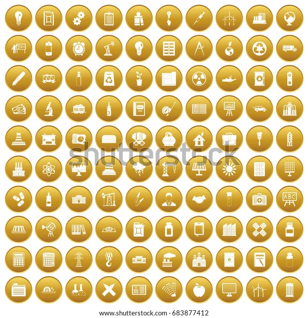 100 company icons set\
gold