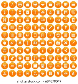 100 company icons set orange