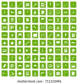 100 compass icons set in grunge style green color isolated on white background vector illustration