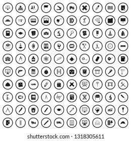 100 compass icons set in simple style for any design vector illustration