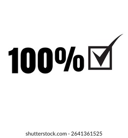 100% Completed 3D icon with Colorful