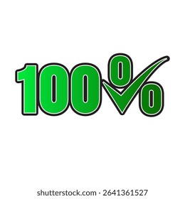 100% Completed 3D icon with Colorful