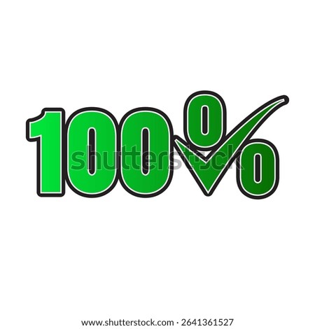 100% Completed 3D icon with Colorful