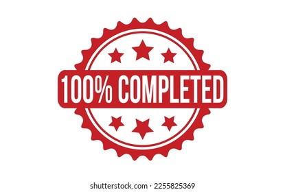 100% Completed Rubber Stamp Seal Vector