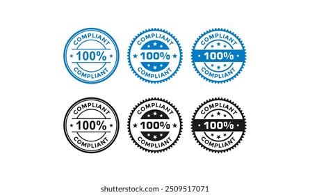 100% compliant badge logo vector. This is suitable for product label, manufacturing and information label.