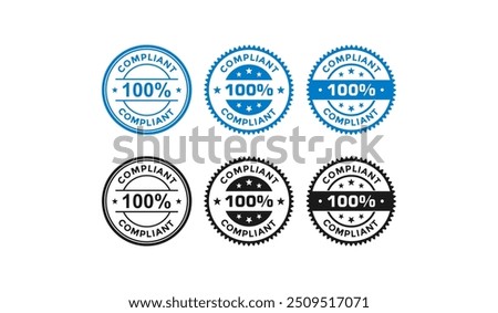 100% compliant badge logo vector. This is suitable for product label, manufacturing and information label.