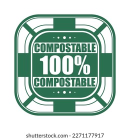 100% compostable. Vector illustration. Bio Recyclable packaging.