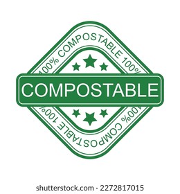 100% compostable. Vector illustration. Bio Recyclable packaging.