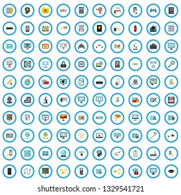 100 computer review icons set in flat style for any design vector illustration