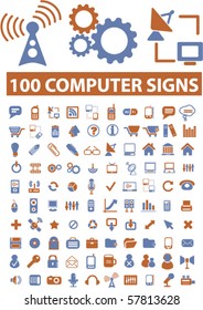 100 computer signs. vector