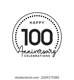 100 concept, monochrome, design for event, invitation card, greeting card, banner, poster, flyer, book cover and print. Vector Eps10
