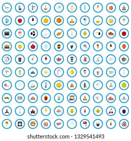 100 confectionery icons set in flat style for any design vector illustration