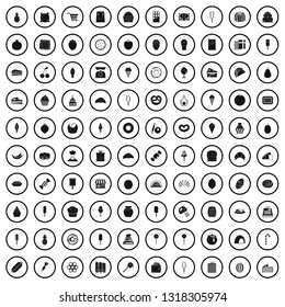 100 confectionery icons set in simple style for any design vector illustration