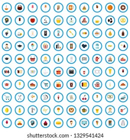 100 confectionery skill icons set in flat style for any design vector illustration