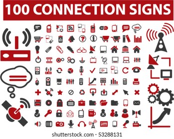 100 connection signs. vector