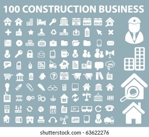 100 construction business signs. vector