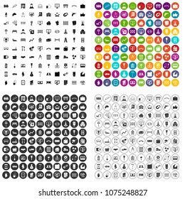 100 construction company icons set vector in 4 variant for any web design isolated on white