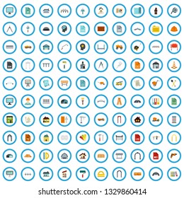 100 construction document icons set in flat style for any design vector illustration