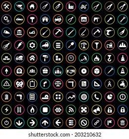 100 construction icons set