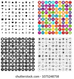 100 construction icons set vector in 4 variant for any web design isolated on white