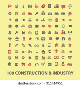 100 construction, industry icons