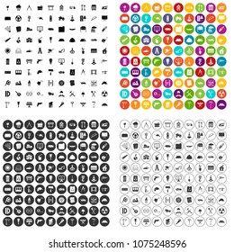 100 construction site icons set vector in 4 variant for any web design isolated on white