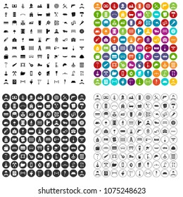 100 construction worker icons set vector in 4 variant for any web design isolated on white