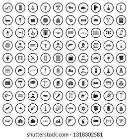 100 construction worker icons set in simple style for any design vector illustration