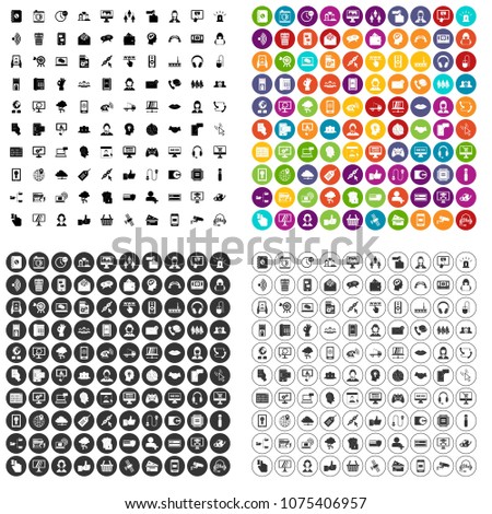 100 contact us icons set vector in 4 variant for any web design isolated on white