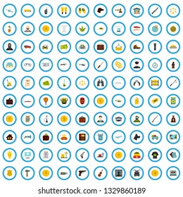 100 contraband icons set in flat style for any design vector illustration