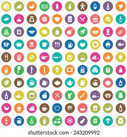 100 cooking icons big universal set 