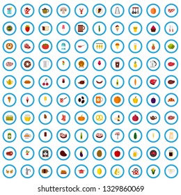 100 cooking icons set in flat style for any design vector illustration