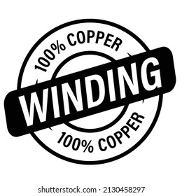 100% copper winding vector icon, black in color, line art