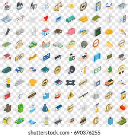 100 corporate icons set in isometric 3d style for any design vector illustration
