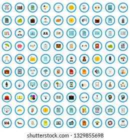 100 corporation document icons set in flat style for any design vector illustration