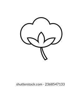 100% Cotton Icon, Cotton Flower Icon, Ball, Fiber Vector Art Illustration

