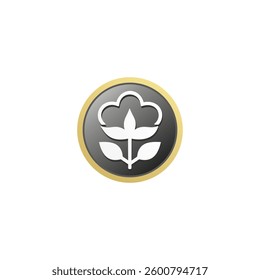 100% Cotton icon or sign vector Isolated EPS. 100% Cotton icon for product packaging design element. Best 100% Cotton label for packaging design element.
