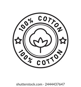 100% cotton icon, template for graphic and web design. vector illustration