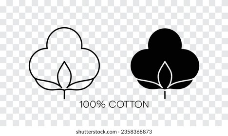 100% cotton icon. Vector illustration.