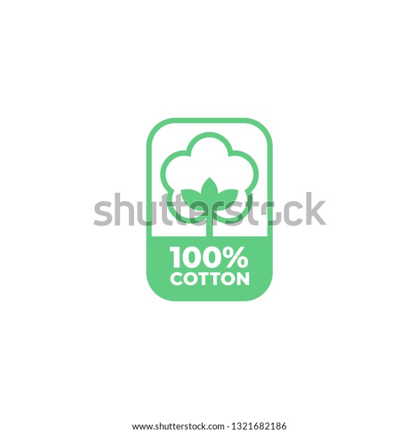 100 Cotton Icon Vector Illustration Stock Vector (Royalty Free) 1321682186