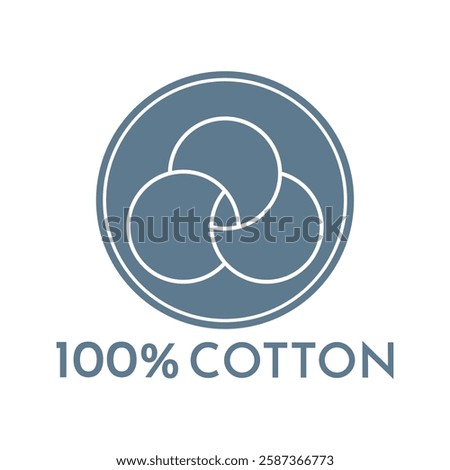 100% cotton icon. Vector label illustration