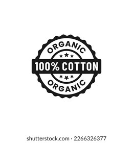 100% Cotton Label Vector or 100% Cotton Stamp on white background. The best 100% Cotton Label for marketing product. Simple 100% Cotton Stamp vector for high quality product.