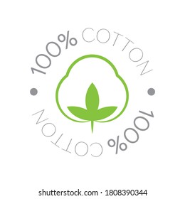 100 Cotton Natural Fiber Sign Cotton Stock Vector (Royalty Free ...